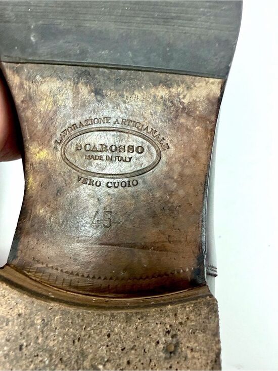 SCAROSSO Italy Giancarlo Chelsea Boots Brown Leather Green Side Panel sz 45 US12 main image 5